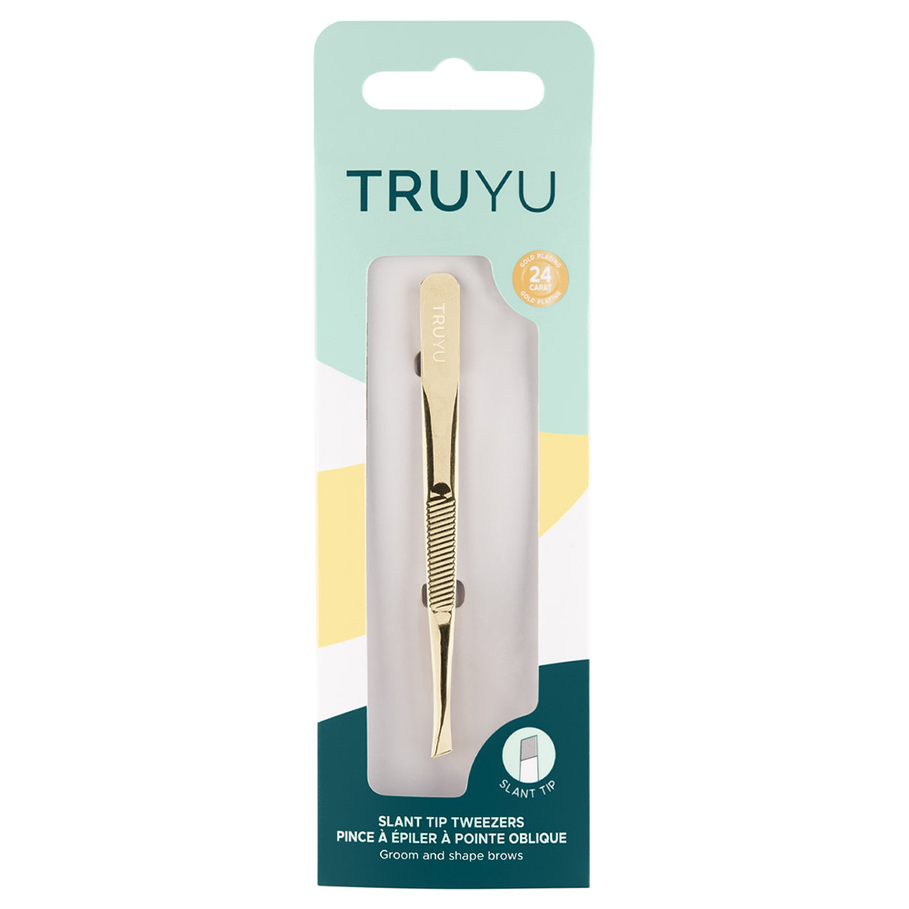 트루유 TRUYU 사선트위저(골드) 고급스러운 24캐럿 금으로 도금된 트위저는 선물용으로 아주 적합합니다. 스테인레스 스틸로 제작되었고 손잡이에 미끄럼 방지 처리가 되어있어 눈썹을 다듬고 뽑기 더 용이합니다.